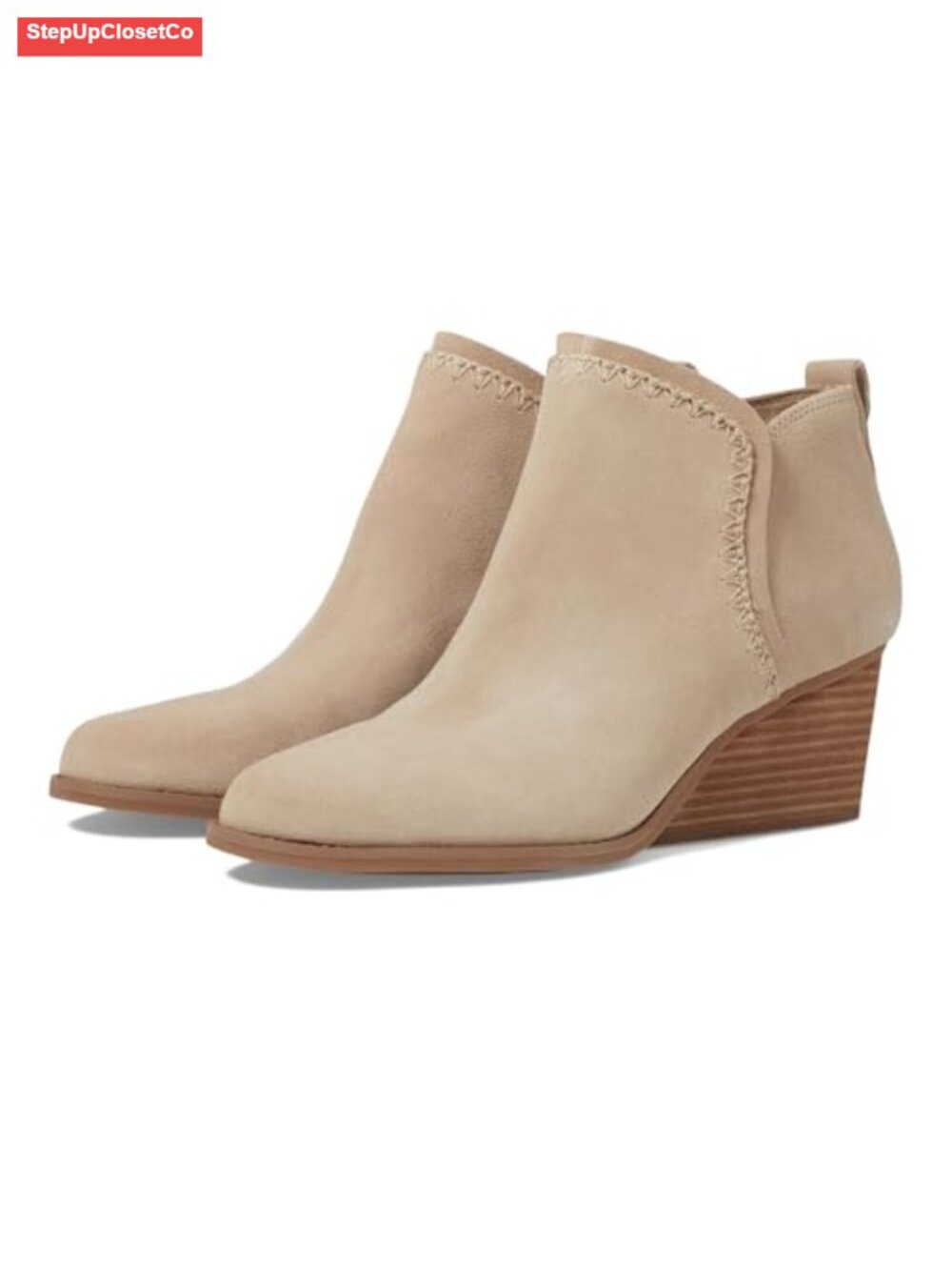 TOMS Women's Kaia Suede Ankle Bootie Wedge Heel Slip-On
